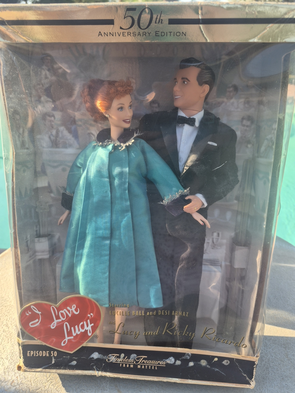 Mattel I Love Lucy Lucy & Ricky Anniversary Doll Set - Teal and Black - Picture 2 of 9